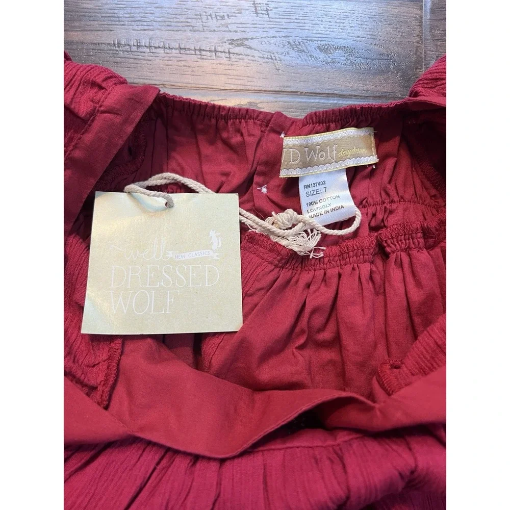 WDW Well Dressed Wolf Red Ana dress Tunic Size 7 Youth Independence‎ Day NWT
